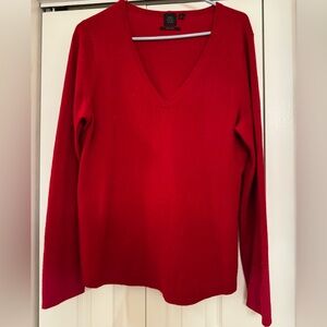 Saks fifth Avenue red cashmere V-neck sweater - XL